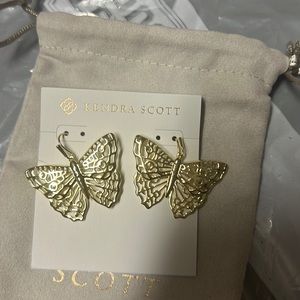 Kendra Scott gold butterfly earrings